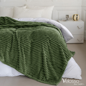 Snug Soft Chunky Ribbed Cord Plush Throw Blanket by Velosso