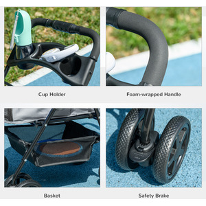 PawHut Dog Stroller Pet Travel Pushchair Foldable - Grey by PawHut