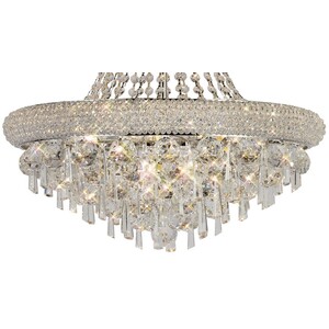 Alexandra Ceiling Pendant Chandelier 9 Light Polished Chrome, Crystal - Polished Chrome