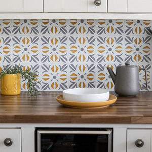 Cubia Gold Self-Adhesive Wall Tiles (6 Tiles) - Gold by d-c-fix