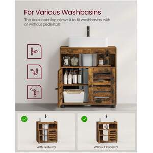 Rustic Under Sink Bathroom Storage Cabinet - Bronze by VASAGLE