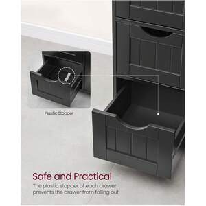 Bathroom Storage Cabinet with 4 Drawers - Black by VASAGLE