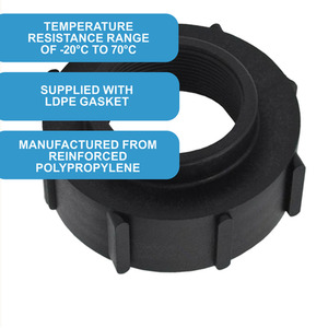 IBC S100x8 (3 Inch) Female Buttress to (2 inch) BSP Female Adapter - Black by DNA PACKAGING LTD