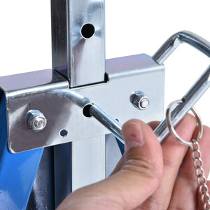 HOMCOM Set Of 2 Steel Saw Horses Telescopic Builders Trestle Folding Work Bench - Blue by HOMCOM