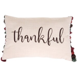 Thankful Tassel Cushion - Beige