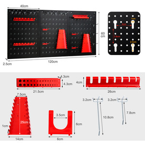 Costway Pegboard Wall Organizer Kit Multifunctional Garage Storage - Black by Costway
