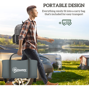 Outsunny Camping Tent with Waterproof Rainfly Screen Panels by Outsunny