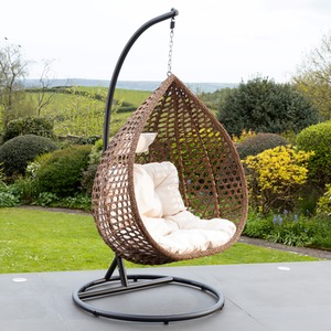 Henley Single Swing Egg Pod Chair - Cream - Cream by Artemis Home