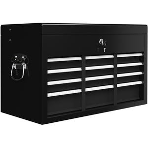 HOMCOM Lockable Metal Tool Chest - Black by HOMCOM