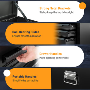 Tool Box Tool Chest Case - Black by Costway