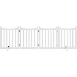 Yaheetech 4-Panel Foldable Wooden Dog Gate Pet Fence - White / 60.5cm by Yaheetech
