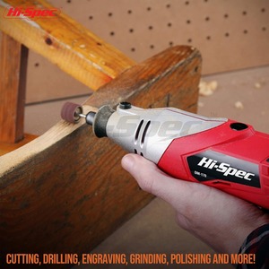 121 Piece Corded Power Rotary Tool Bits Set - Red / 26cm by Hi-Spec