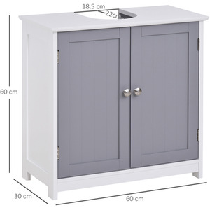 kleankin 60x60cm Under-Sink Storage Cabinet - Grey / 8kg by kleankin
