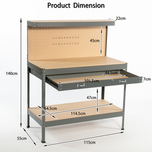 SwitZer Steel Garage Storage Work Bench - Grey by SwitZer