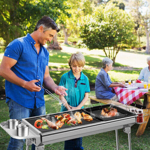 Foldable Garden Camping BBQ - Silver