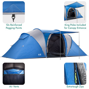 Hartland XL 6 Man 2 Room Tent - Blue by Trail