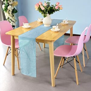 Hessian Table Runners - Light Blue by Trimming Shop