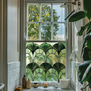 Jesolo Art Deco Stained Glass Privacy Window Film by Creative Printing