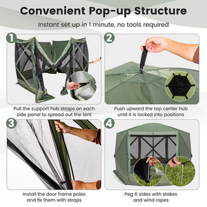 Pop-up Screen House Tent Camping Gazebo by Costway