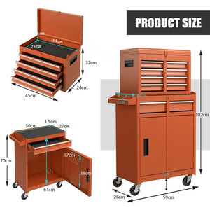 Rolling Tool Chest Combo - Orange by Costway