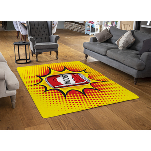 Retro Style Designer Rug - Yellow / 230cm by NA