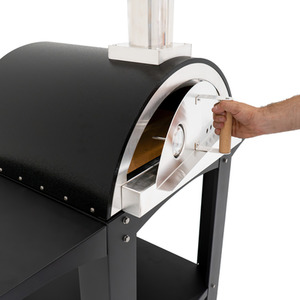 Free Standing Extra Large Pizza Oven with Prep Stations - Black by Fresh Grills