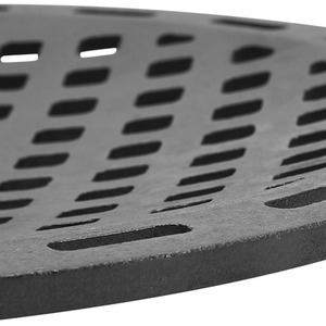 Garden Round Thick Cast Iron Grill Grate - Black by Livingandhome