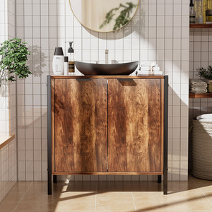 Double-door MDF Under Sink Cabinet - Brown by lifeideas