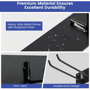 Garage Tool Storage Rack - Black by Costway