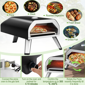 4KW Foldable Pizza Oven - Black by Costway