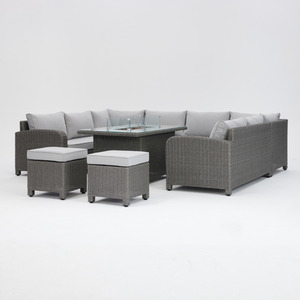 Segrada U-Shaped Garden Furniture - Dark Grey / 8 / Fire Pit Table by GRS