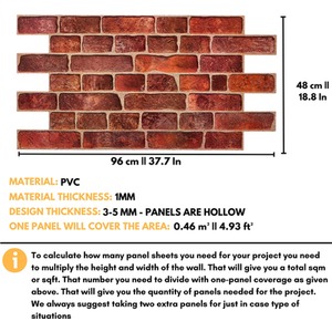 3D Wall Panels Brick design PVC Cladding Panels by NOVECRAFTO