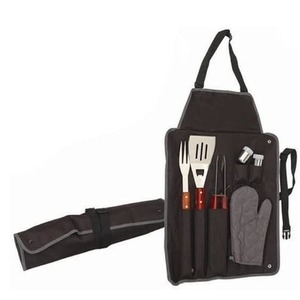 7pc BBQ Apron Tool Set - Black by Prima