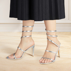 Sandals High Heels Spiral Strap Wrap by Livingandhome