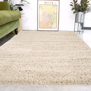 Super Soft Natural Ecru Shaggy Living Area Rug by The Rug House