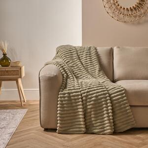 Faux Fur Thick Rib Throw by OHS