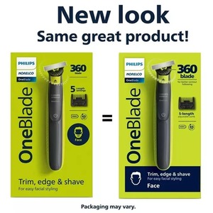 Philips Norelco Oneblade 360 Face Hybrid Electric Trimmer - Black by Philips