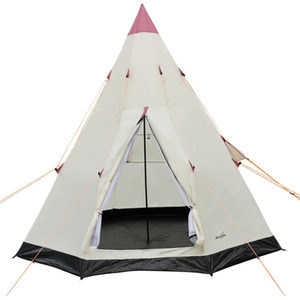 Teepee Camping Tent - Beige / White by Redcliffs