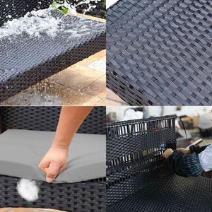 Rattan Garden Furniture Outdoor Set - Black by BIRCHTREE