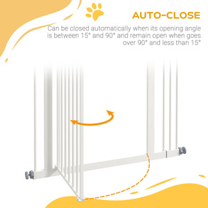 PawHut Adjustable Metal Pet Gate Safety Barrier - White / 74 - 80 cm / 94cm by PawHut