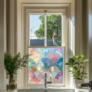 Gessate Art Deco Stained Glass Privacy Window Film by Creative Printing