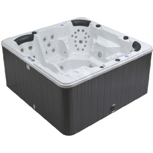 Palm Spas Palma Plus 6 Seater 1 Lounger Hot Tub Canadian Gecko 32 AMP - White by Palm spas