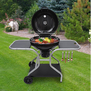 Outsunny Deluxe Charcoal Trolley BBQ - Black by Outsunny