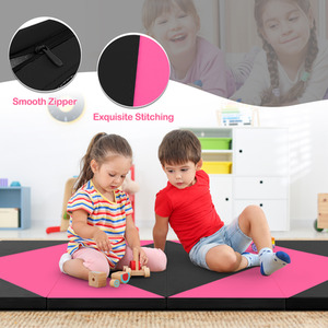 8FT Folding Gymnastics Mat - Pink by Costway