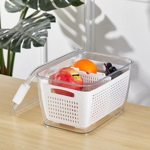 Stackable Plastic Food Box with Draining Basket by Livingandhome