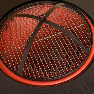 Steel Garden Patio Firepit Heater BBQ with Cover - Black by Samuel Alexander