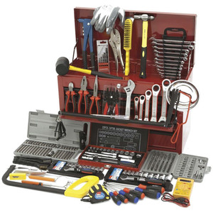 Hilka Tool Kit In Heavy Duty Tool Chest - Red by Hilka