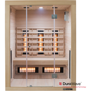 3 Person Indoor Full Spectrum Infrared Sauna EMR Neutral - Brown by SaunaMed