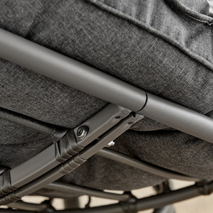 Moon Chair Rattan Cushioned Outdoor Garden Chair - Grey by FurnitureboxUK