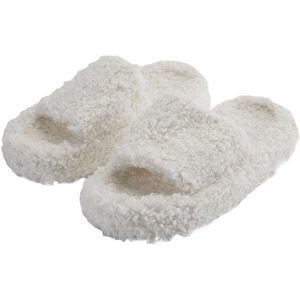 Plush Cotton Open-Toe Slippers by komore
